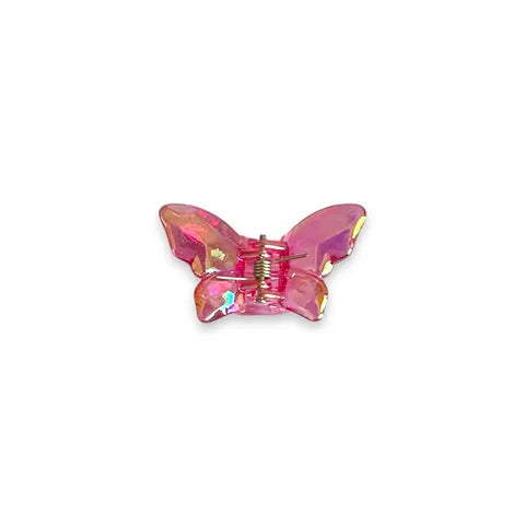 Fuchsia Iridescent Butterfly Hair Claw Small Size