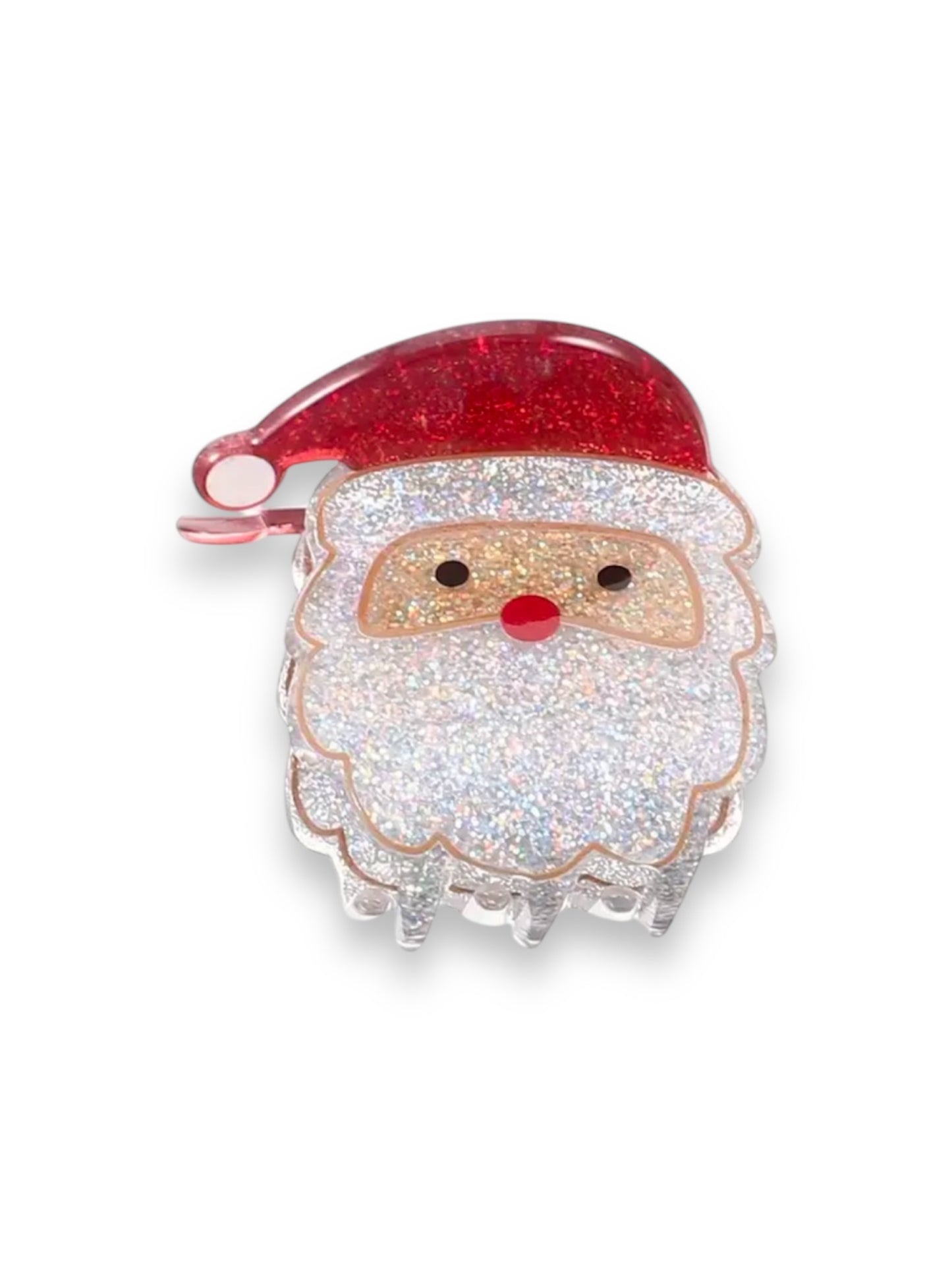 Santa Claus Acrylic Hair Claw in Medium Size