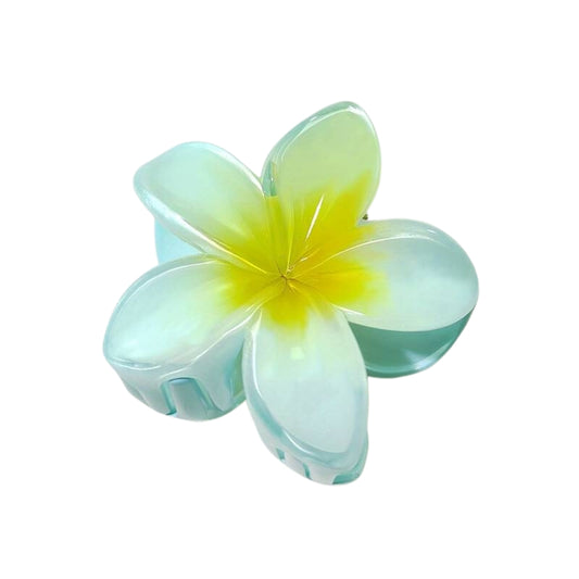 Blue Hawaiian Flower Shaped Hair Claw Medium Size