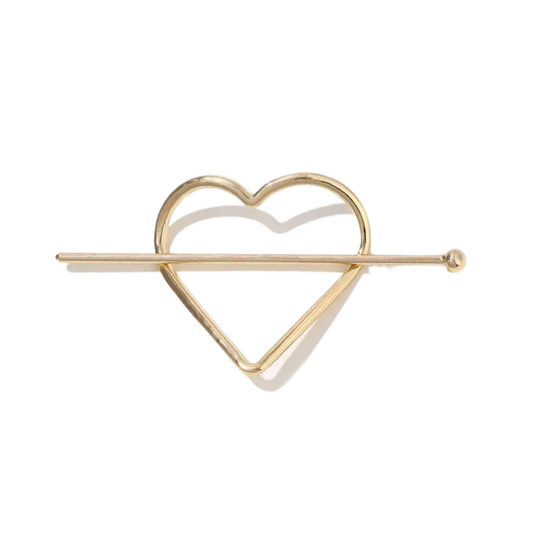 Gold Heart-Shaped Hairpin